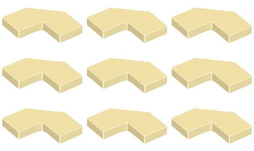 LEGO TILE 27263 2x2 piesková DLAŽBA (3g) 9 ks.