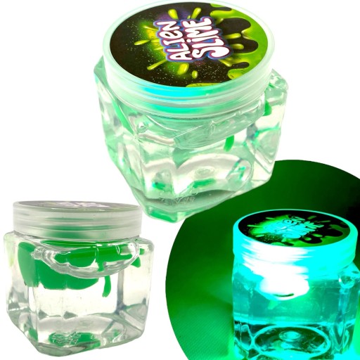 ŽIARAJÚCI SLIME LED FLUO NEON zmyslová hmota UFO ALIEN ALIEN