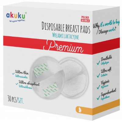 Akuku Ultra tenké absorpčné prsné vložky 30