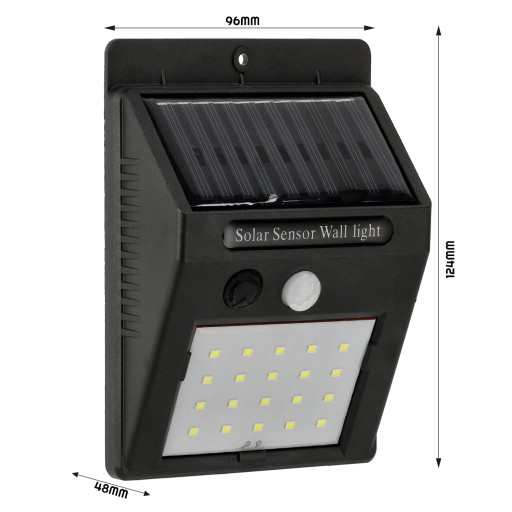 SOLÁRNE LAMPA S POHYBOVÝM A SÚMRAKOVÝM SNÍMAČOM 20 LED
