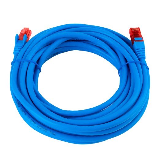 RJ45 LAN kábel CAT 6 U/UTP AWG24 modrý 10m