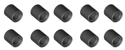 LEGO Technic Connector Sleeve 18654 čierny - 10 ks