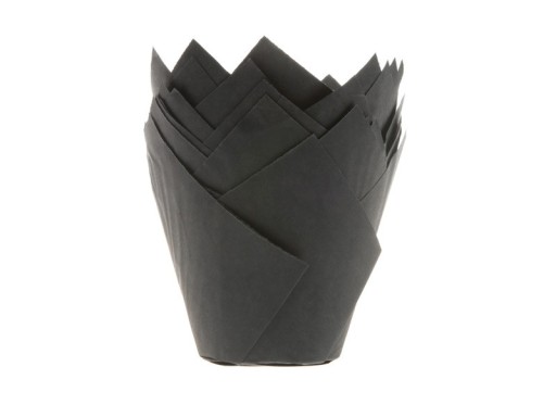 Košíčky na muffiny - tulipánové, čierne, 36 ks.
