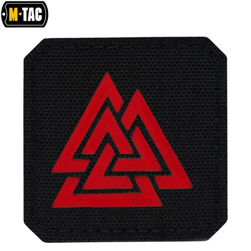 VELCRO NÁŠIVA LASEROVÝ VÝROBNÝ SYMBOL VALKNUT M-TAC ČIERNA A ČERVENÁ