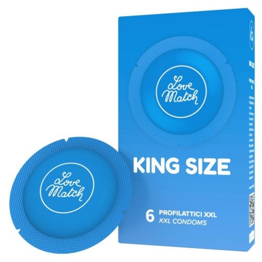 Love Match king Size kondómy 6 kusov XXL