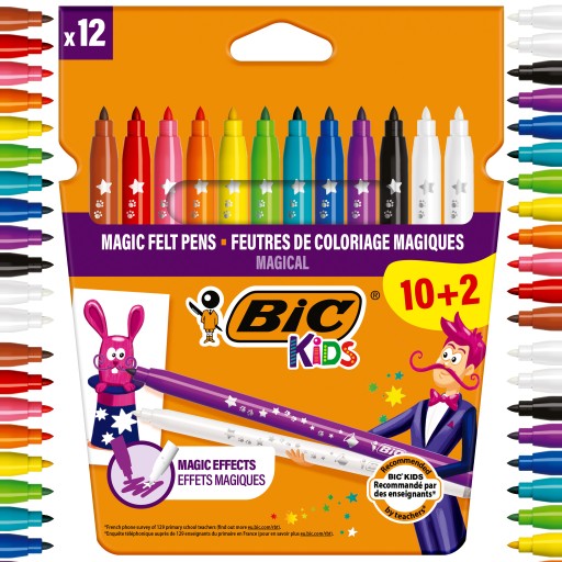 BIC KIDS MAGIC TRIPS VÝLETY ZNAČOVAČE MAGICKÉ PERÁ S GUMOU 12 FAREB