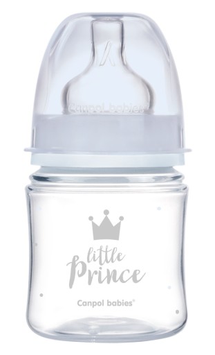 Canpol Baby antikoliková široká fľaša 120 ml ROYAL BABY modrá 35/233