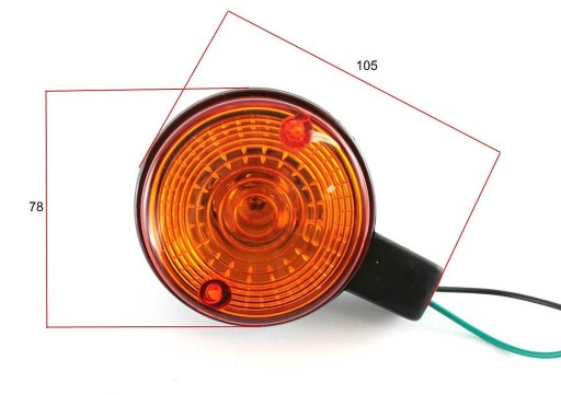 LAMPA SIMSON MZ okrúhle smerové svetlo, ORANŽOVÉ tienidlo, zadné alebo predné