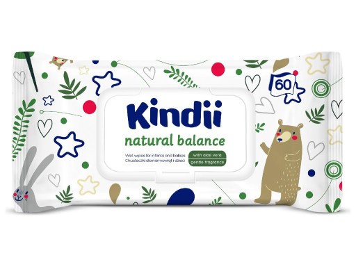 Kindii Natural Balance vlhčené obrúsky 1 x 60 ks.