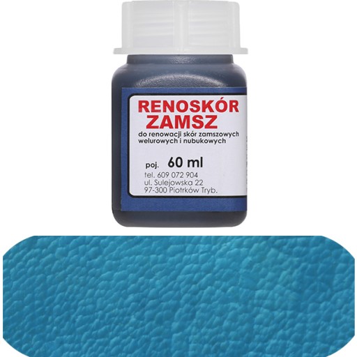 Farba na semiš, nubuk, velúr, Renoszkol, 60ml, modrá