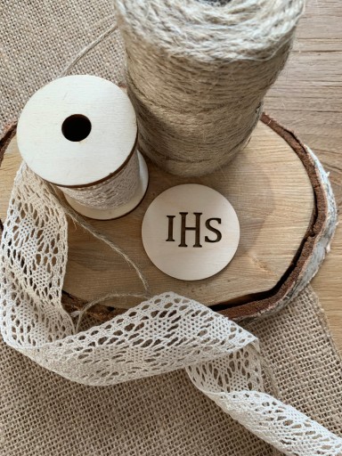 Drevená ihs hostia decoupage 3 cm
