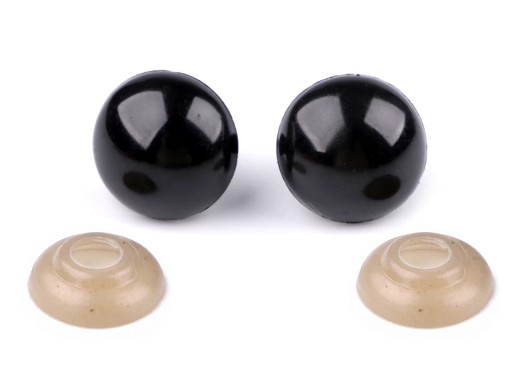 Oči pre maskotov 16 mm čierne 10 ks.