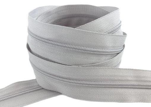 Páska na zips 5mm ŠEDÁ - 1mb + 2 Zipsy