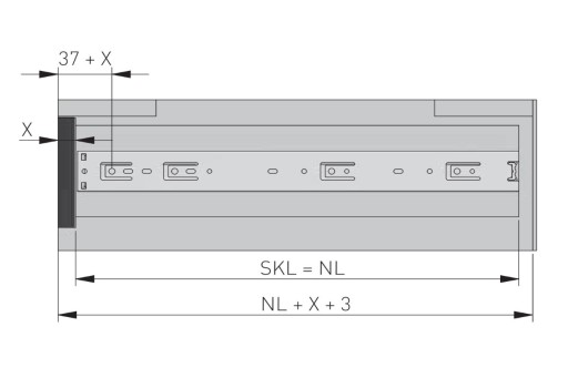 GTV PRESTIGE guľové vedenie pre zásuvky 300 mm, plný výsuv, nosnosť 35 kg