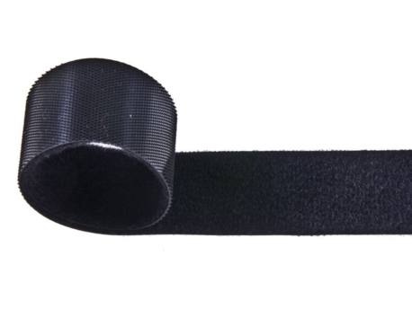 Páska na suchý zips 30mm, obojstranná, čierna, nízky kábel