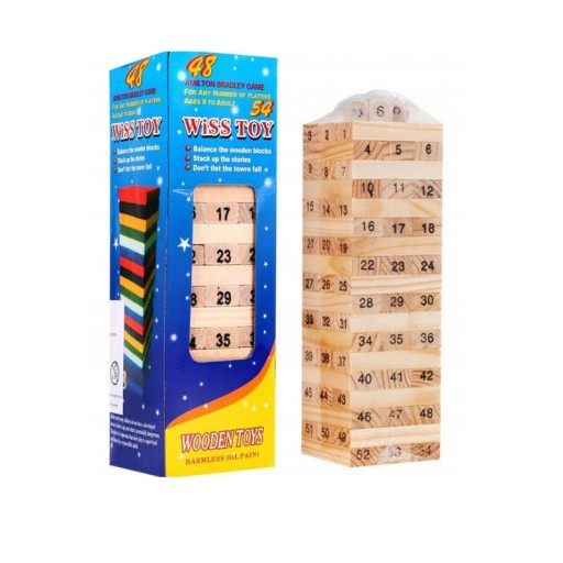 Drevená veža puzzle číselná kocka hra