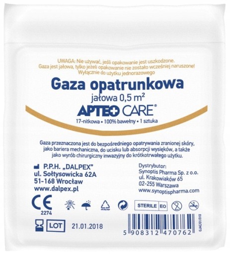APTEO gáza sterilná 0,5 m2 1 kus