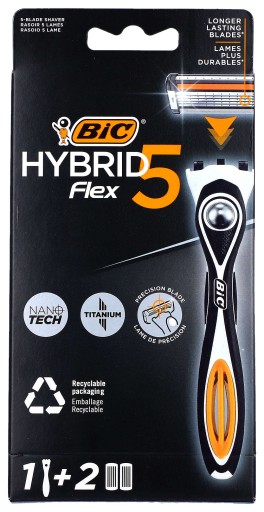 Pánsky 5-BLADE kazetový holiaci strojček BIC Hybrid Flex 5 + 2 kazety