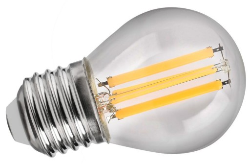 E27 G45 šedá Edison LED žiarovka, ozdobné vlákno, svetlá, účinná, dekoratívna
