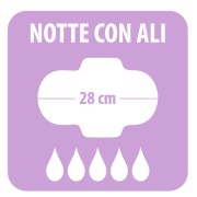 Hygienické vložky OVERNIGHT, s krídelkami, bavlnené, bez chlóru, 14 ks Vivicot BIO