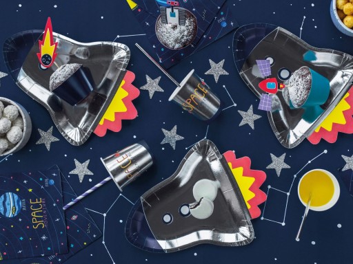 Papierové taniere ROCKET planets COSMOS narodeninové SPACE PARTY 29cm 6ks