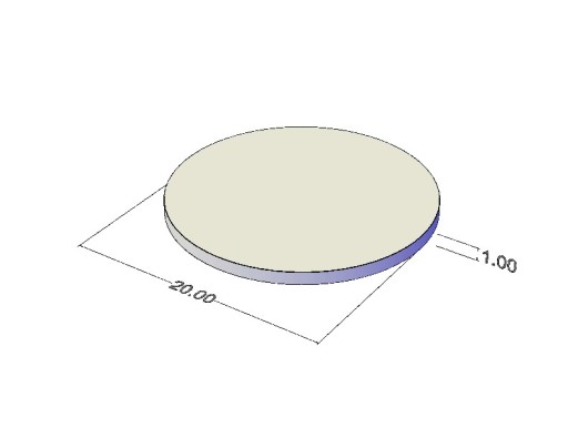 Neodymový magnet valcový MW 20x1 N38 10 ks.