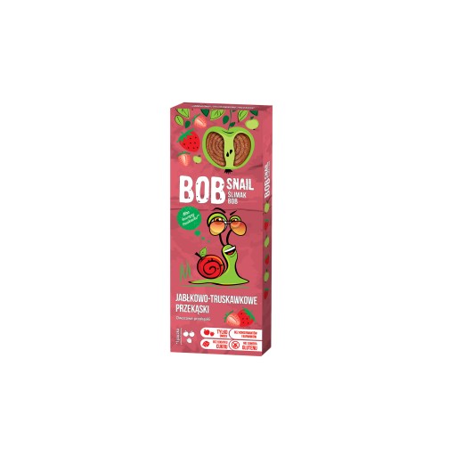 BOB SNAIL BEZCUKOROVÁ maškrta pre deti slimák jablko jahoda 30g