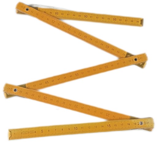 Skladacia miera, drevený meter, 1 meter palec