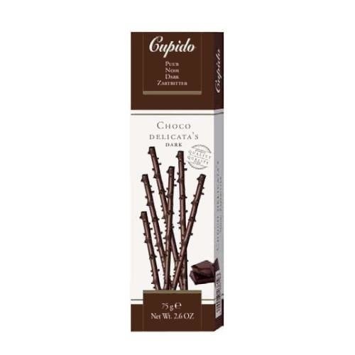 Jemné tyčinky z tmavej čokolády Cupido Choco Delicata's Dark 75g