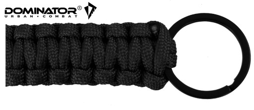 PRSTEŇ NA KĽÚČENKU DOMINATOR PARACORD CRABINER, ČIERNA