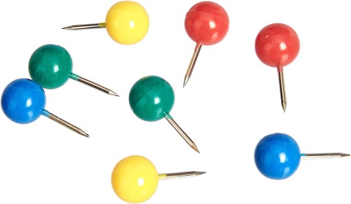 Farebné ihlice na tabuľu BALLS 100 ks krabička AMAZON