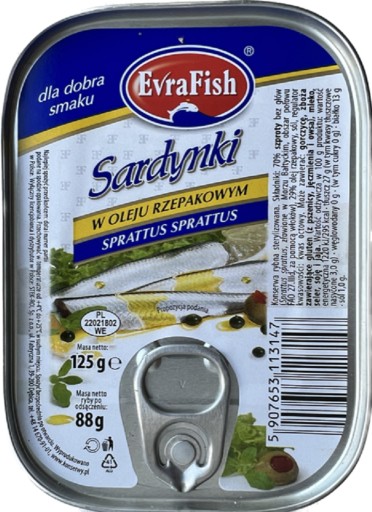 SARDINKY V REPKOVOM OLEJI 125 G EVRAFISH