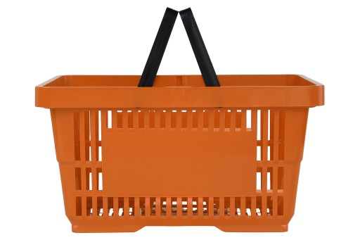 Košík Nákupný košík, oranžový plastový nákupný košík