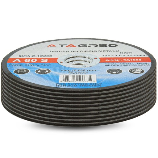 Štít kovové rezacie kotúče 125x1 Inox Steel 10 ks