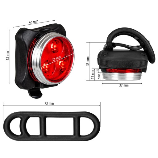 USB BICYKLOVÉ ZADNÉ SVETLO NA BICYKEL ČERVENÉ BIKE SVETLO LED ZADNÉ