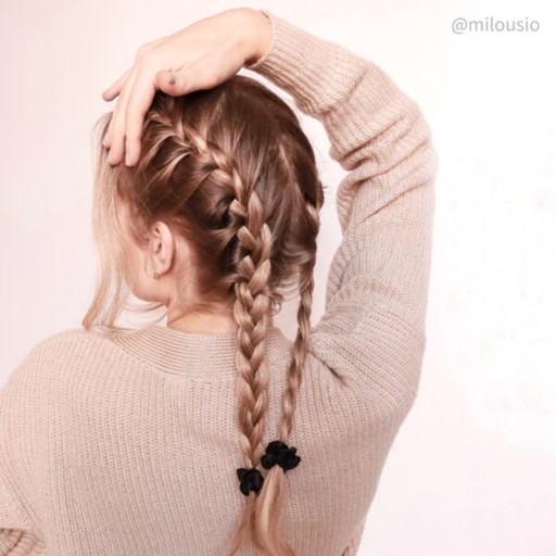 Čierna Mini-Mini hodvábna gumička - Milousio