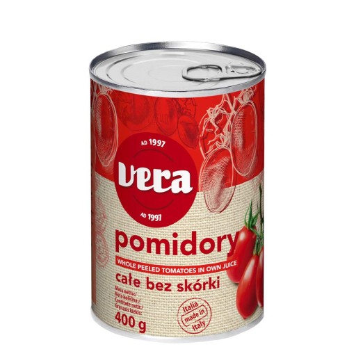 Celé lúpané paradajky Vera 400 g