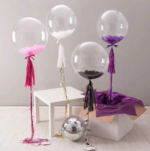 BALÓN BOBO, TRANSPARENTNÝ, bezfarebný, VEĽKÝ, XXL, 61 CM!!!