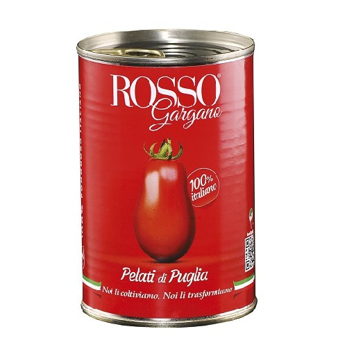 Rosso Gargana Pelati di Puglia lúpané paradajky z Apúlie 400g