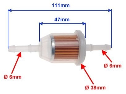 PALIVOVÝ FILTER pre 6 mm alebo 8 mm palivové potrubie