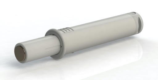 HAFELE PUSH BUMP KRÁTKY ŠEDÝ S MAGNETOM + PLATNÍK