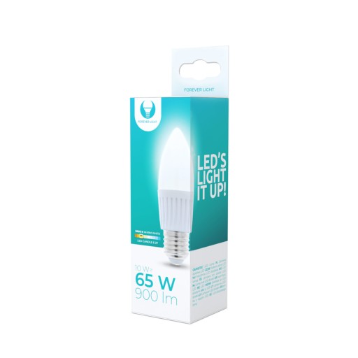 E27 LED žiarovka 10W 900lm teplá 3000K C37 sviečka