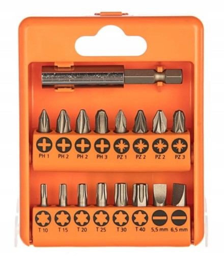 Sada bitov AEG 17 ks Powertoolss Profi-Bit Magnetic Pz. Torx plochý