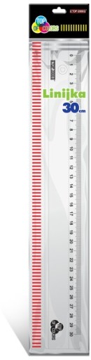 transparentný ŠKOLSKÝ PRAVIDLO 30 cm Top-2000 veľké TRANSPARENTNÉ PRAVIDLO