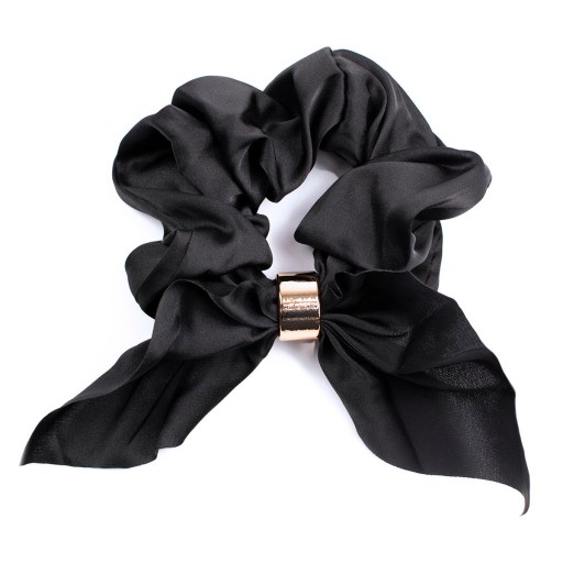 ŠATKA SCRUNCHIES, froté, ČIERNA