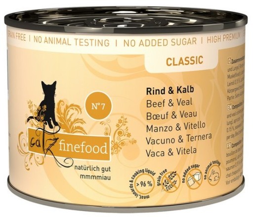 Catz Finefood Classic Kitten N.07 Hovädzia a teľacia konzerva 200g