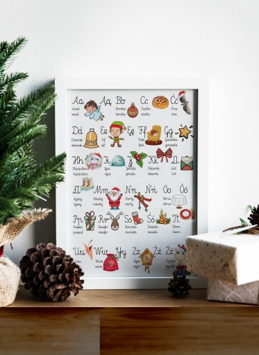 Vianočný vzdelávací plagát Adventná abeceda ABC