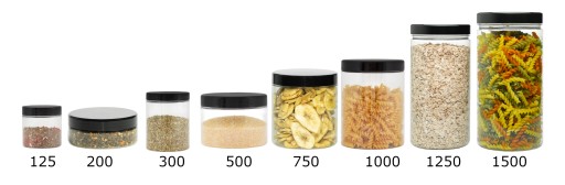 Plastové tégliky 1000ml nádoba 1l 8ks NoBPA