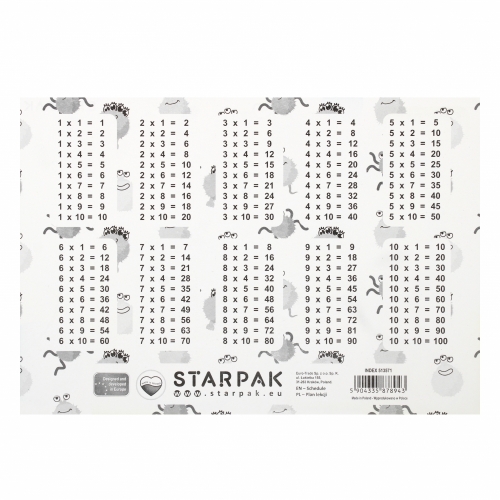 Plán hodiny s násobilkou A5 Monster STARPAK 513571