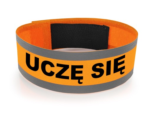 Oranžový nastaviteľný reflexný náramok 5/50cm - UČÍM SA